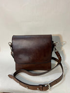 Vegetable tanned crossbody bag