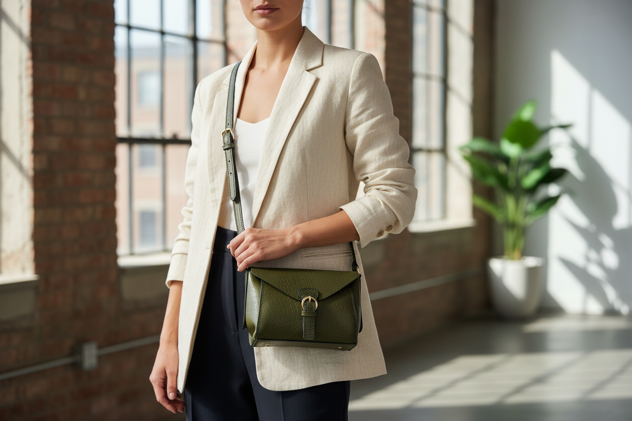 Scarlet Olive Green crossbody bag