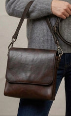 Vegetable tanned crossbody bag