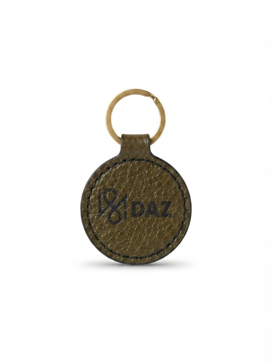 Round Leather Keychain