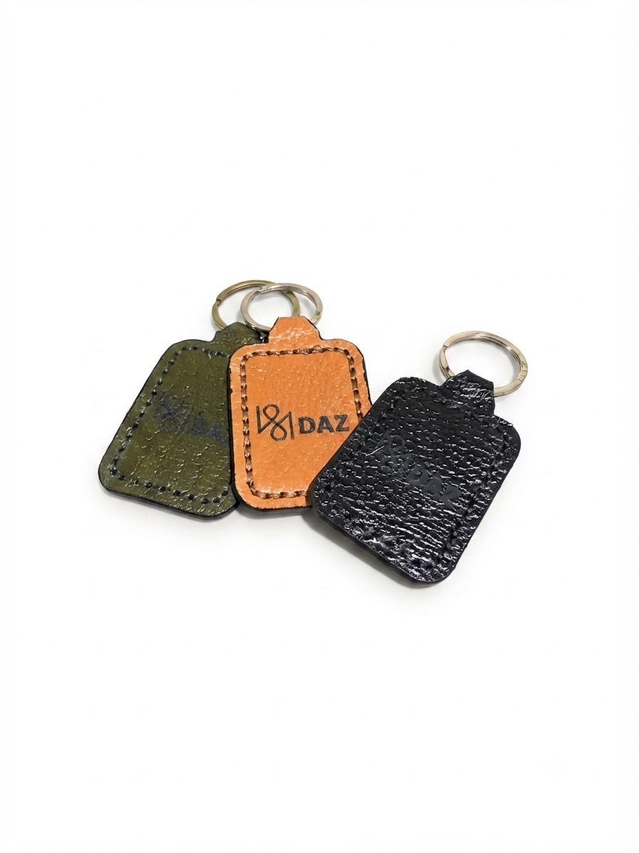Rectangular Leather Keychain