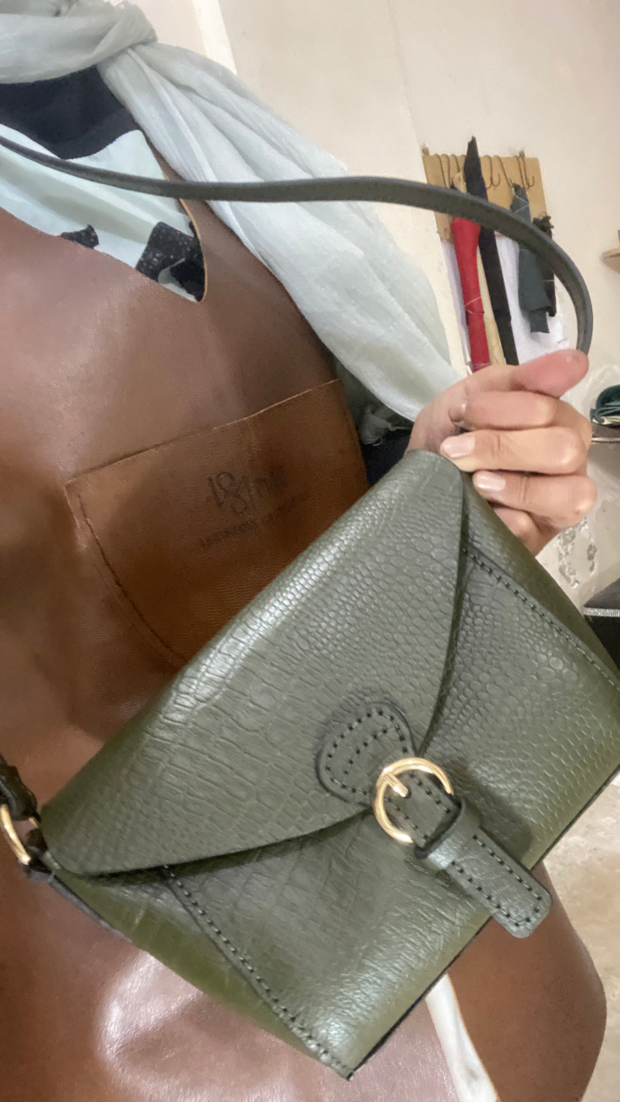 Scarlet Olive Green crossbody bag